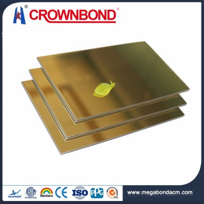 Crownbond Top Quality gold mirror acp plastic sheets aluminium composite panel